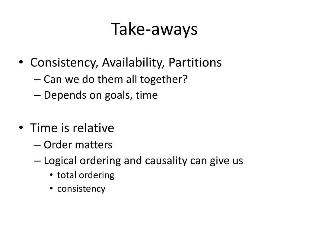 take aways