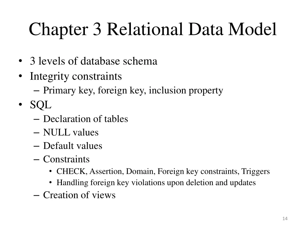 chapter 3 relational data model