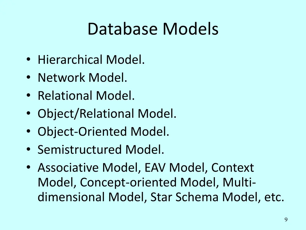 database models