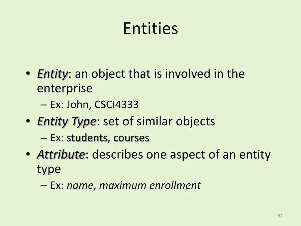 entities