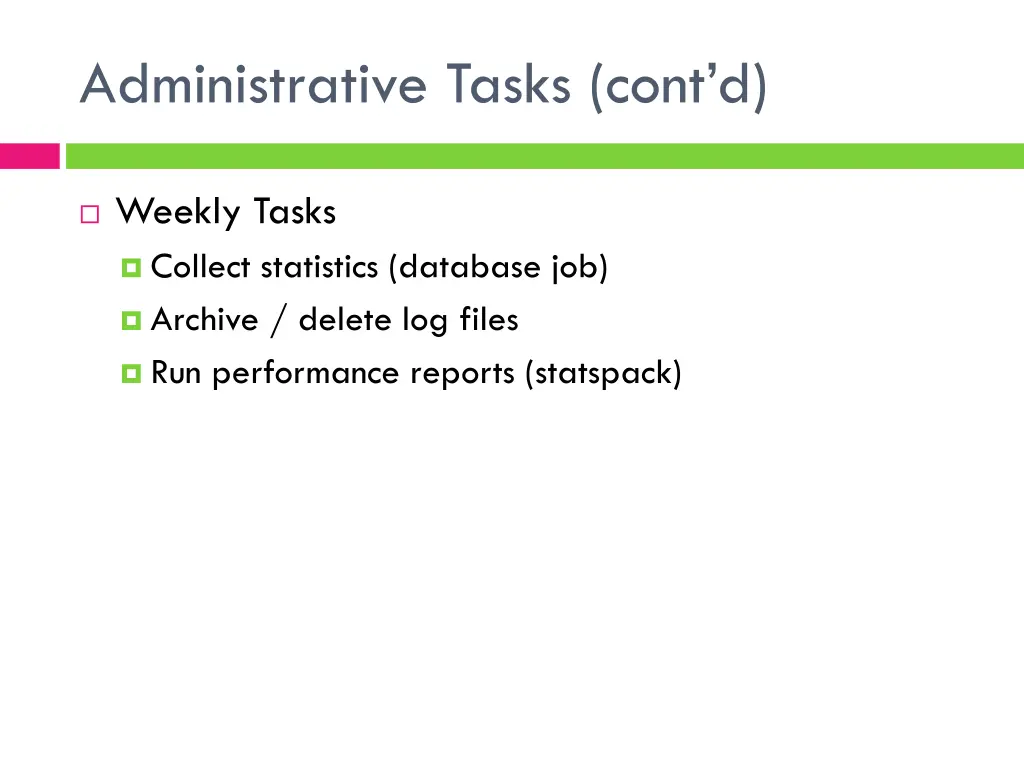 administrative tasks cont d