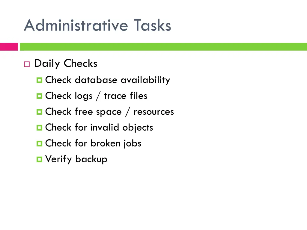 administrative tasks