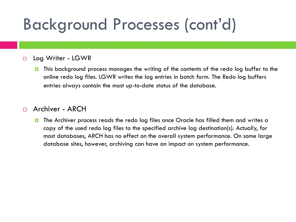 background processes cont d 1