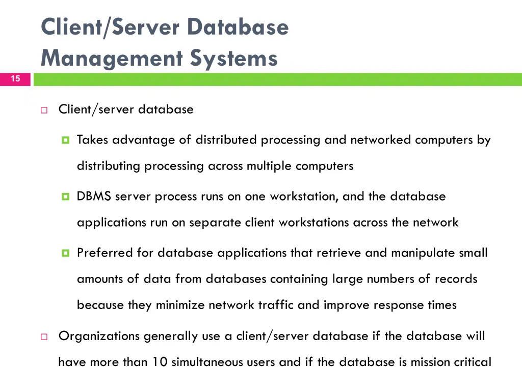client server database management systems