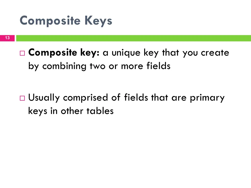 composite keys