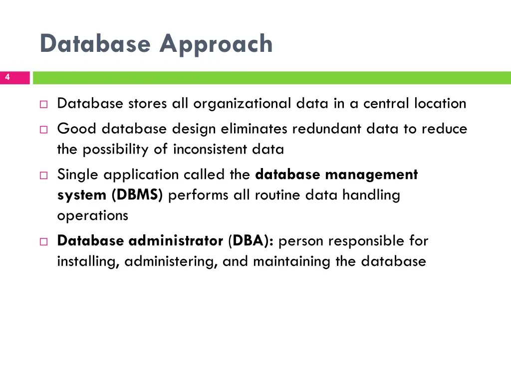 database approach