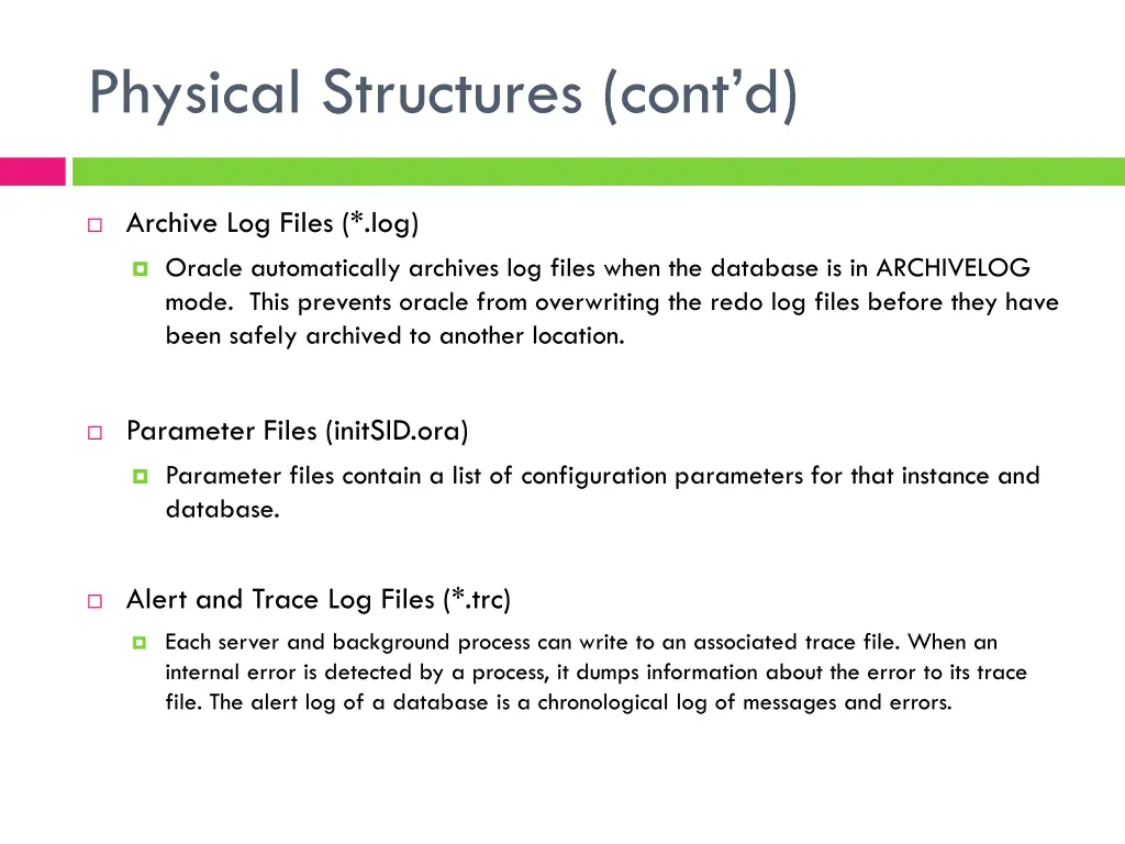 physical structures cont d