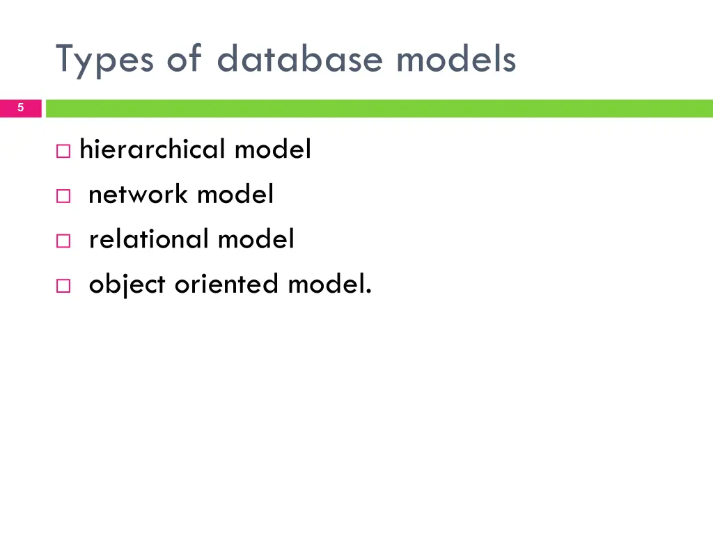 types of database models