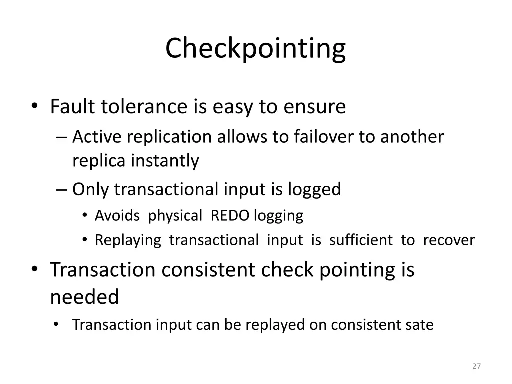 checkpointing