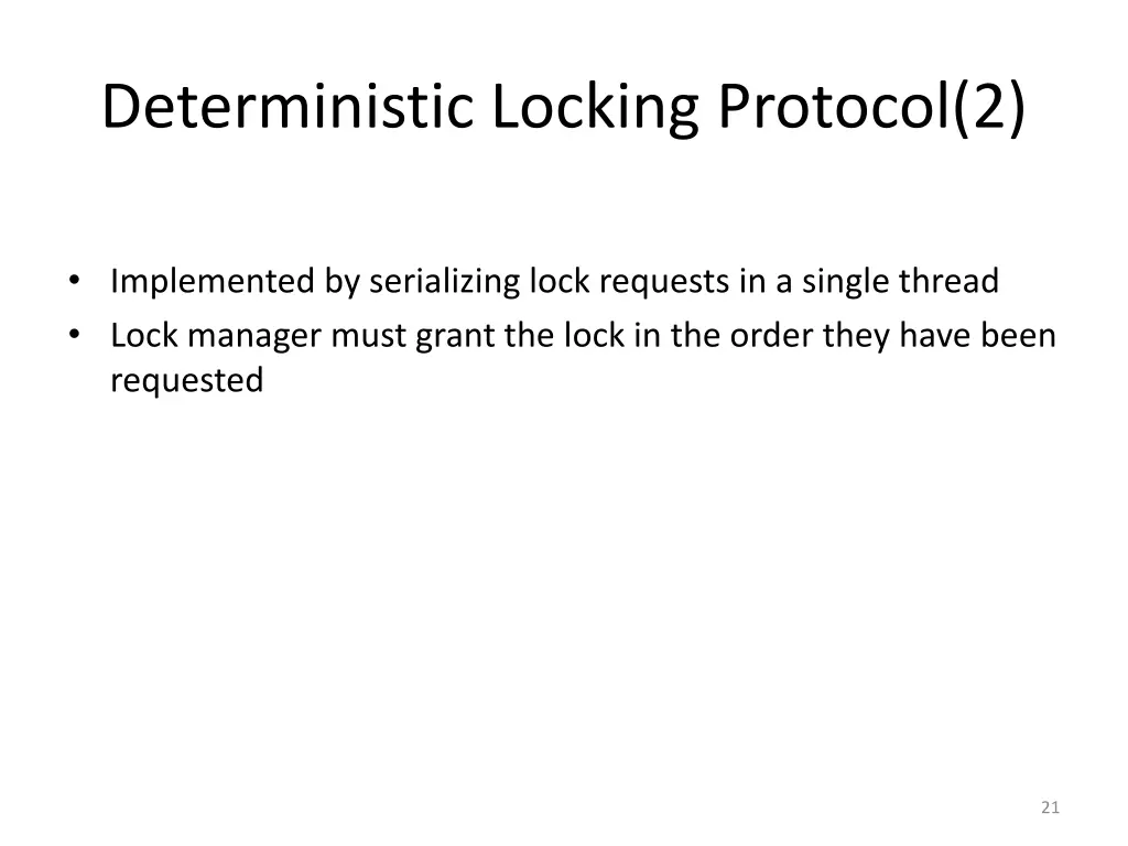 deterministic locking protocol 2