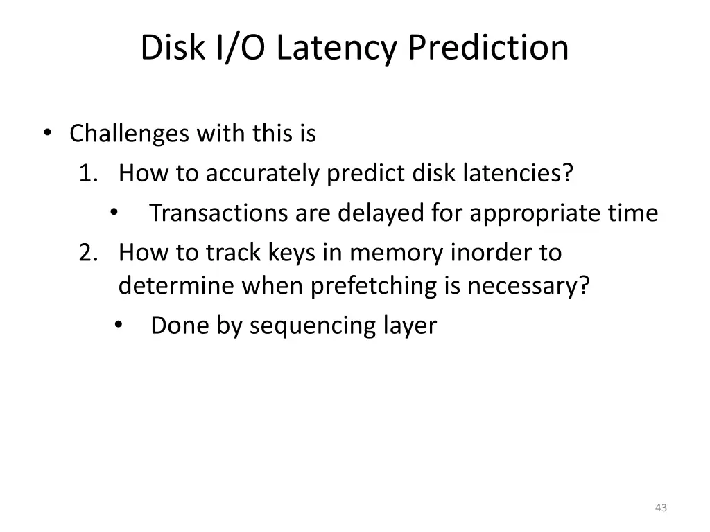 disk i o latency prediction