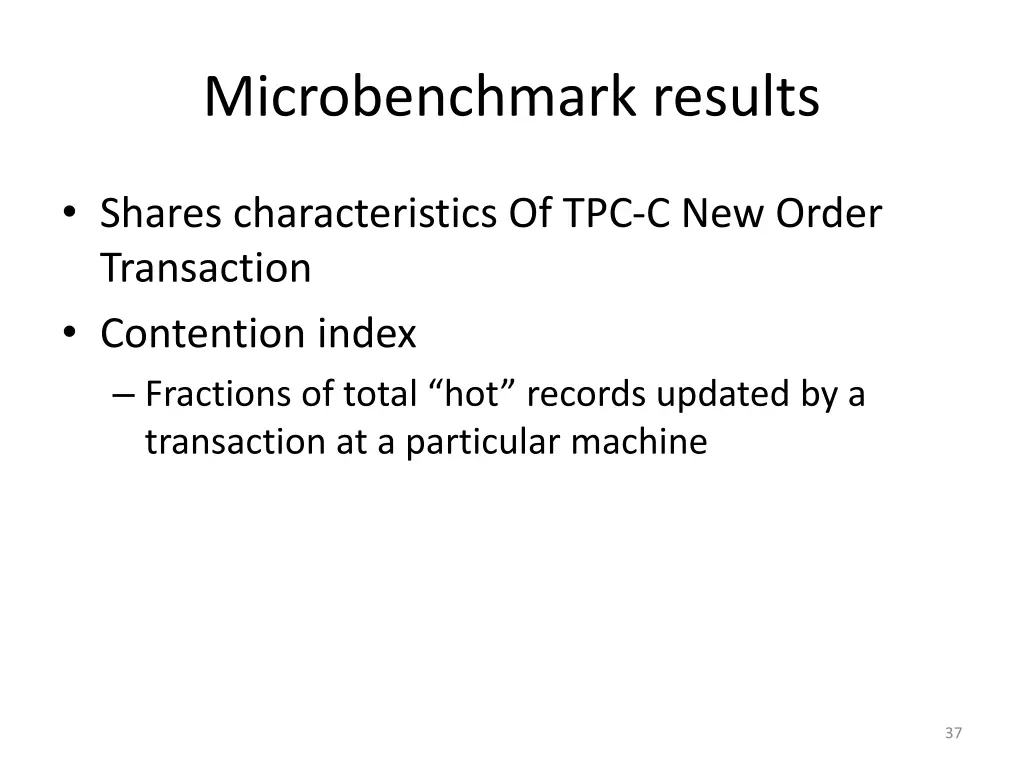 microbenchmark results