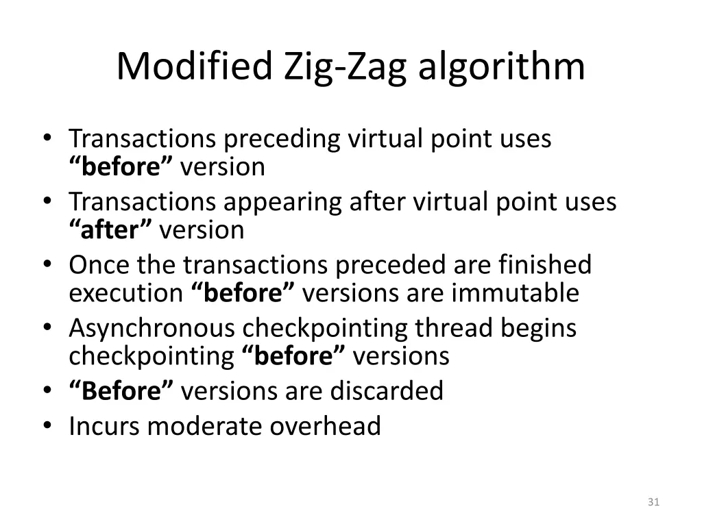 modified zig zag algorithm