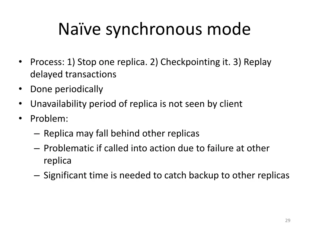 na ve synchronous mode