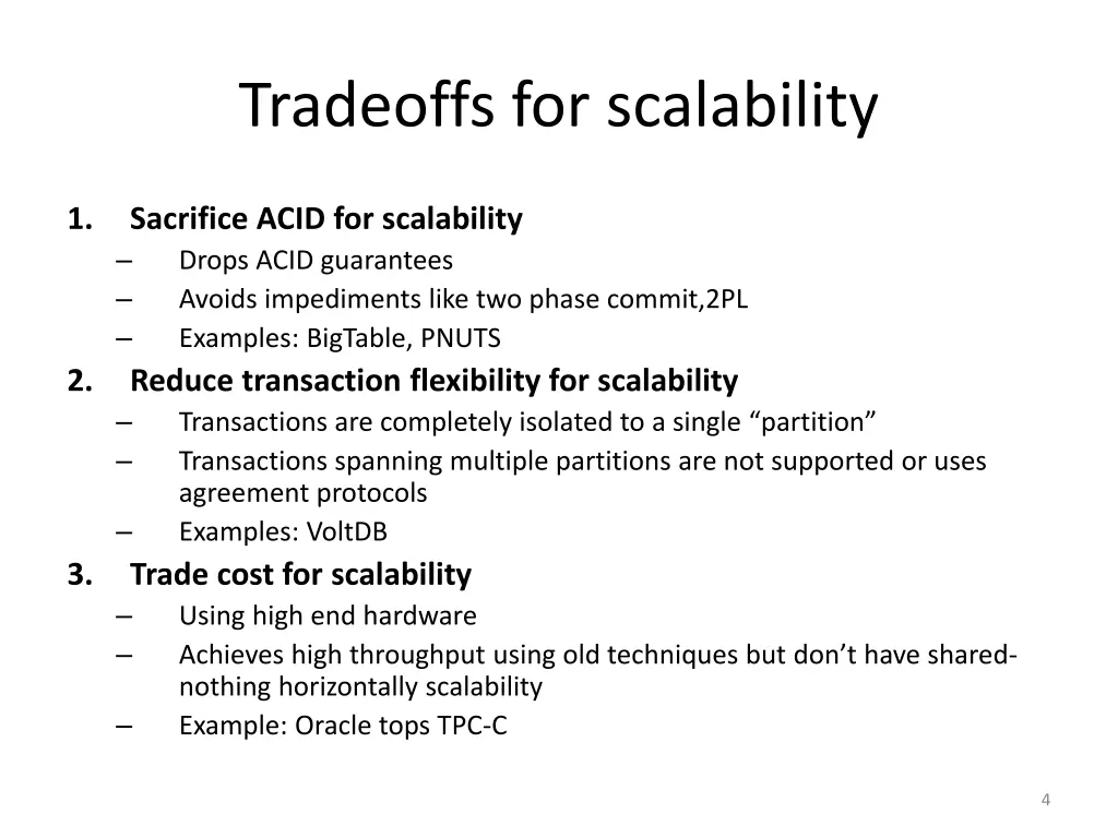 tradeoffs for scalability