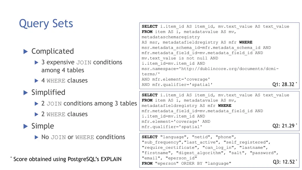 query sets