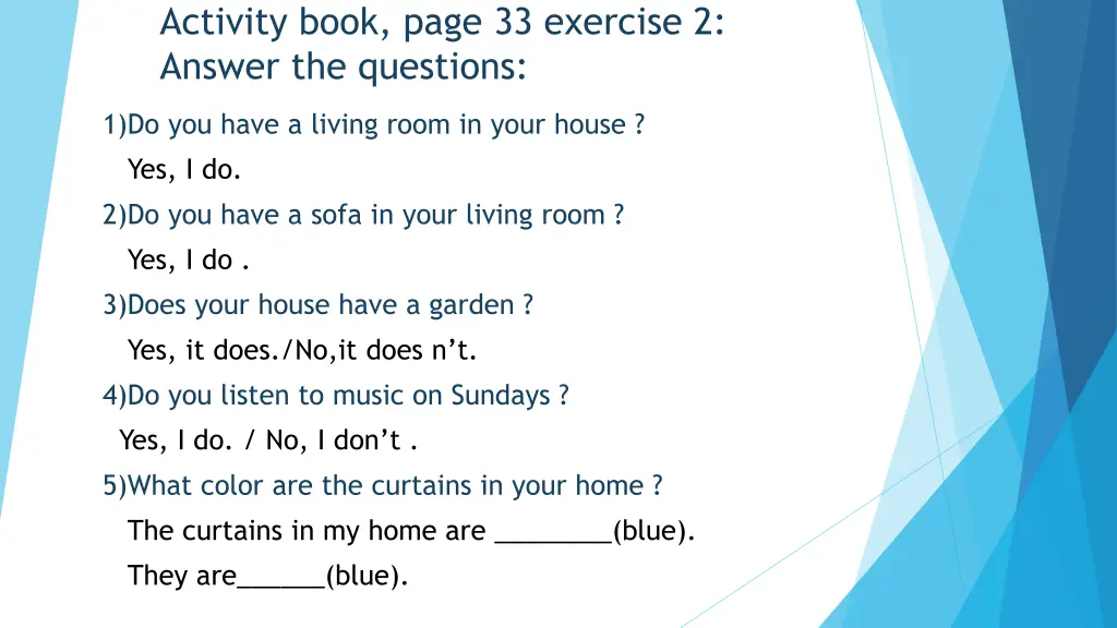 activity book page 33 exercise 2 answer