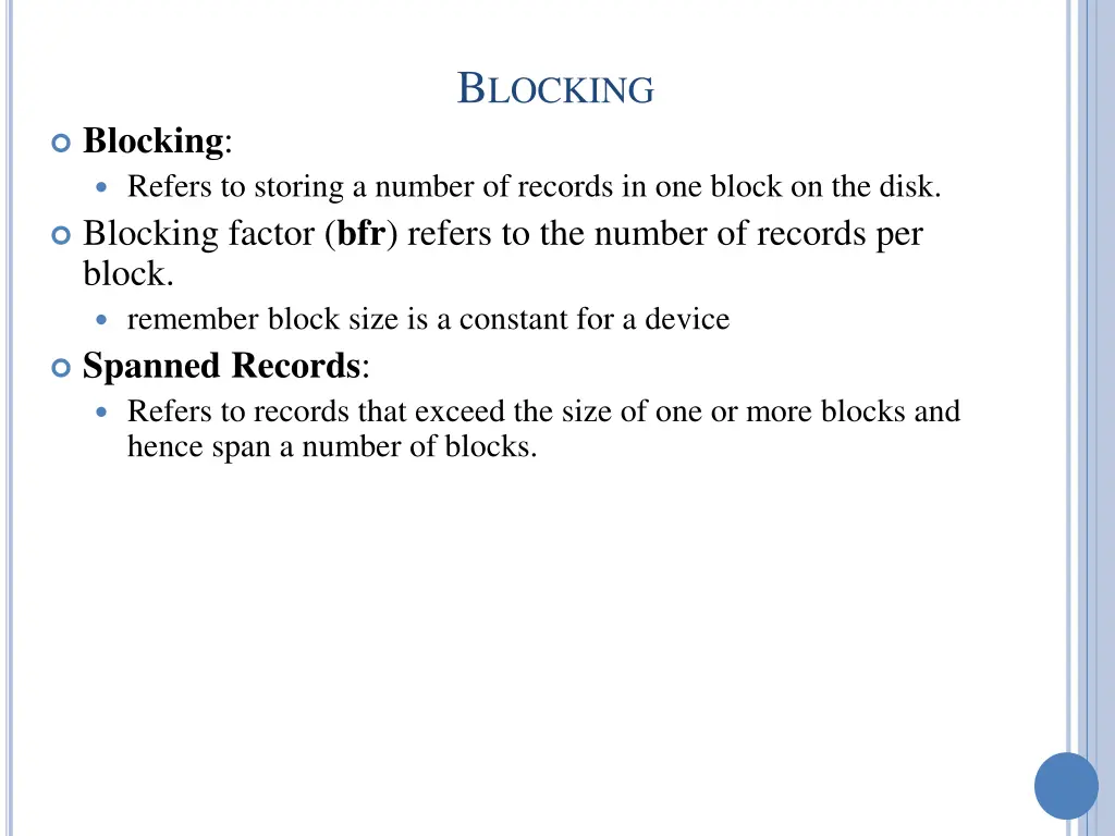 b locking
