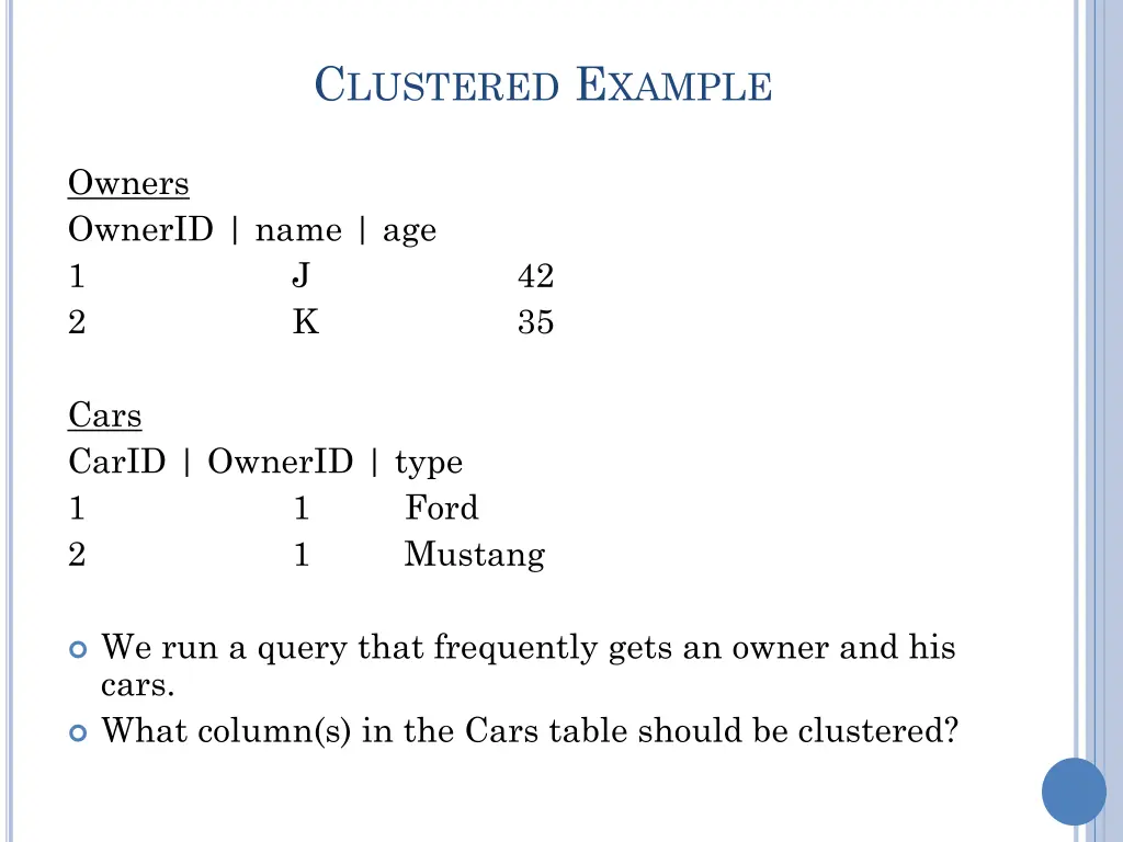 c lustered e xample 1