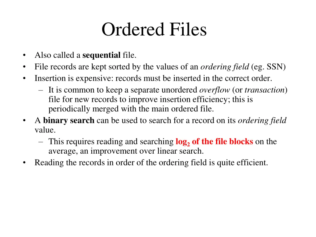 ordered files