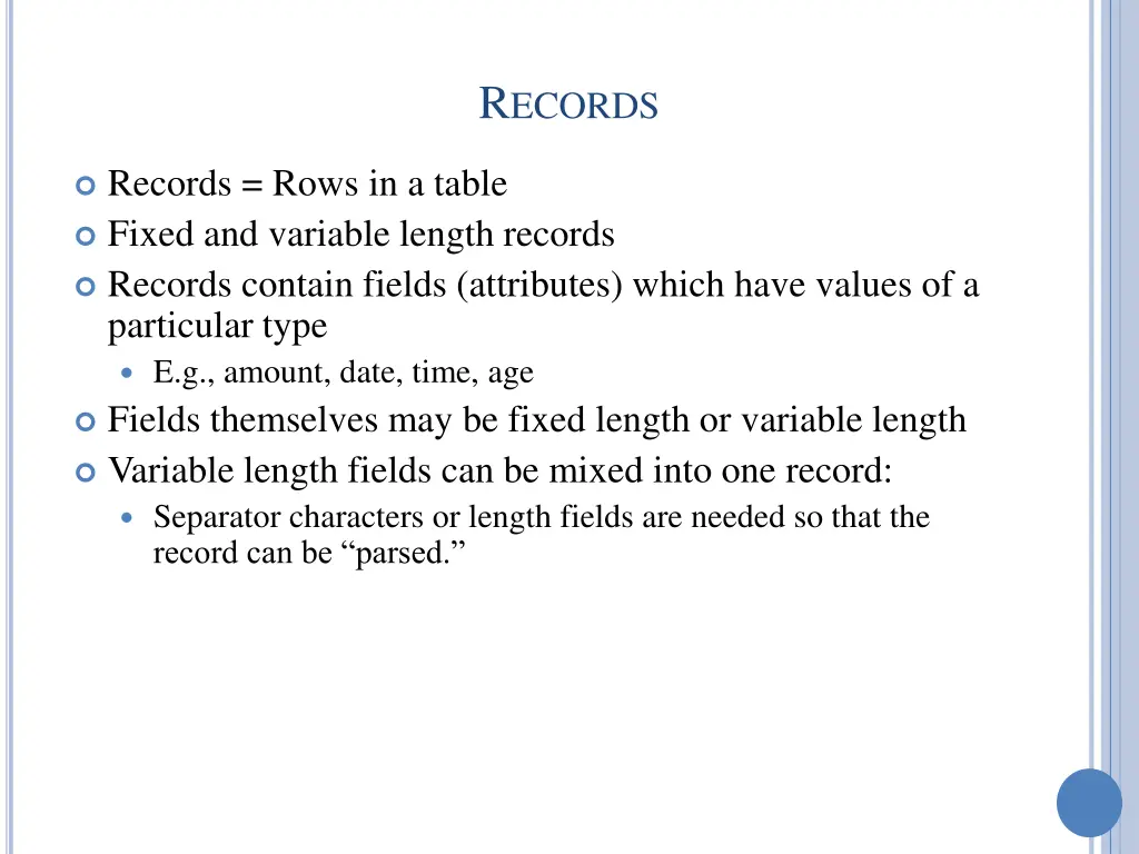 r ecords
