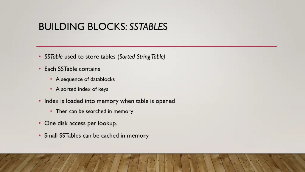 building blocks sstable s