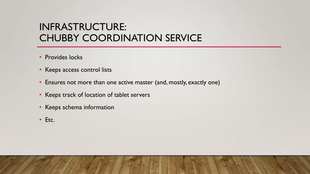 infrastructure chubby coordination service