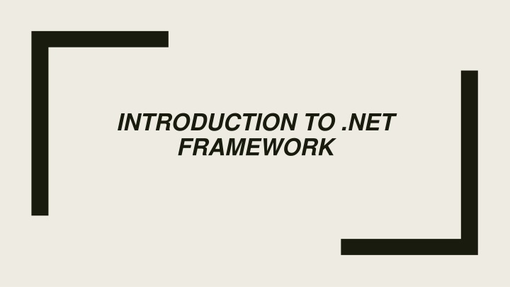 introduction to net framework