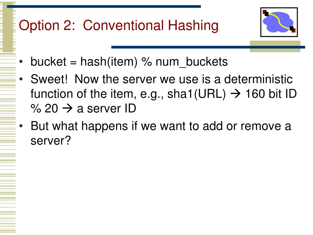 option 2 conventional hashing