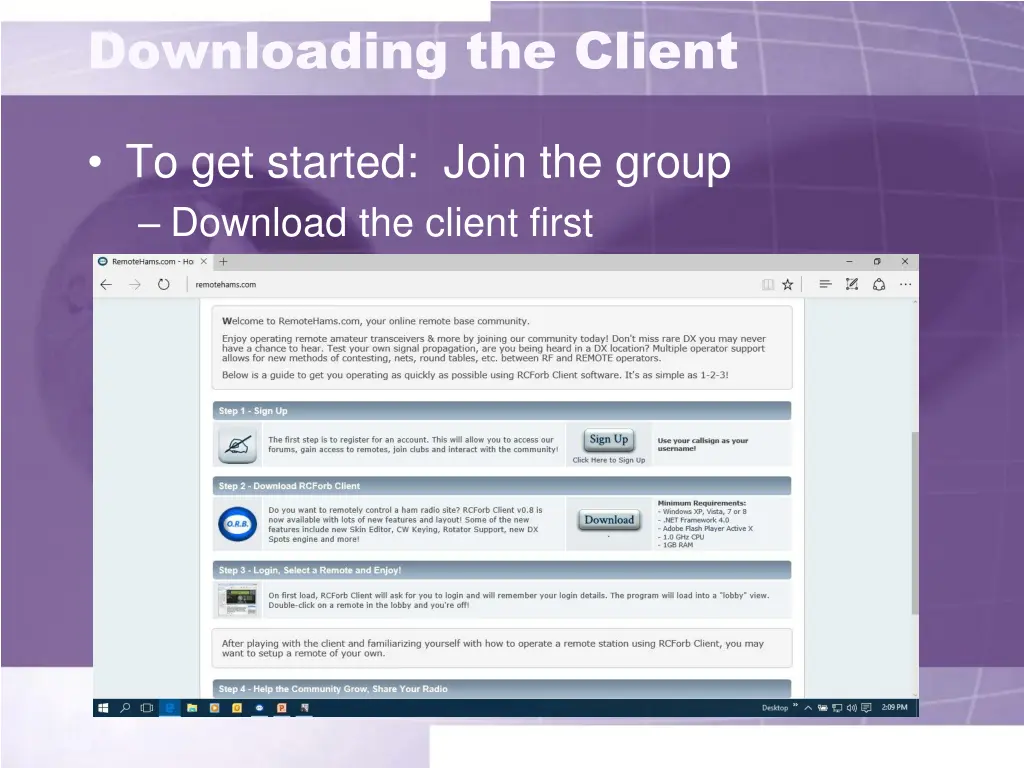 downloading the client