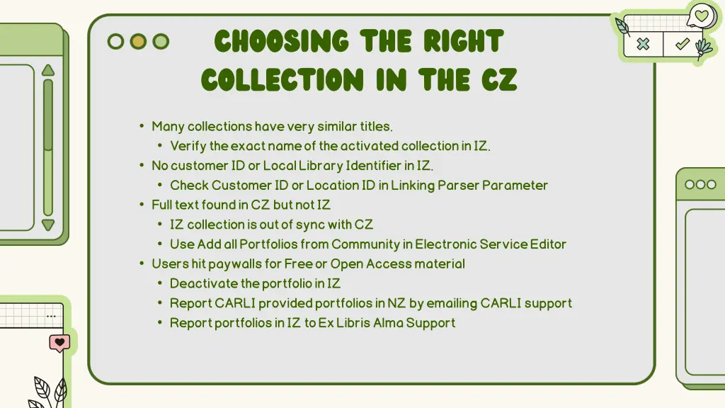 choosing the right collection in the cz