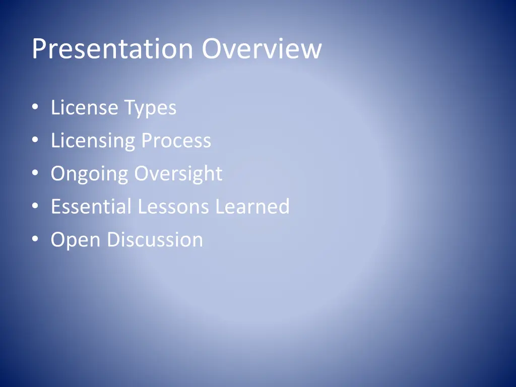 presentation overview