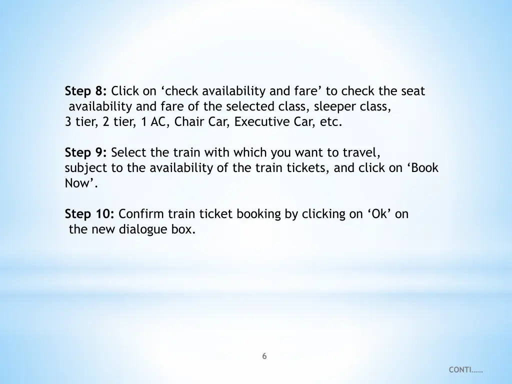 step 8 click on check availability and fare