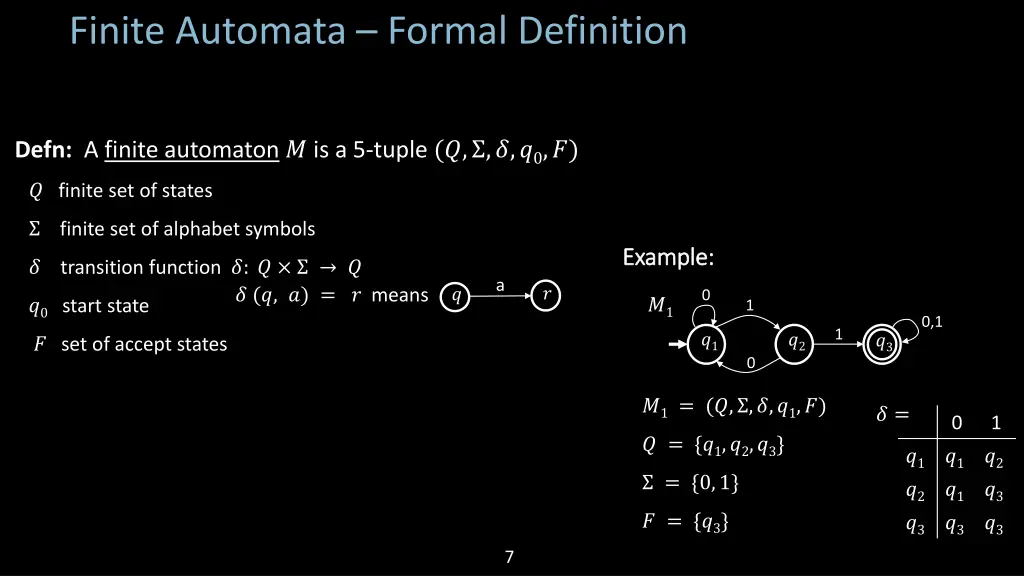 finite automata formal definition