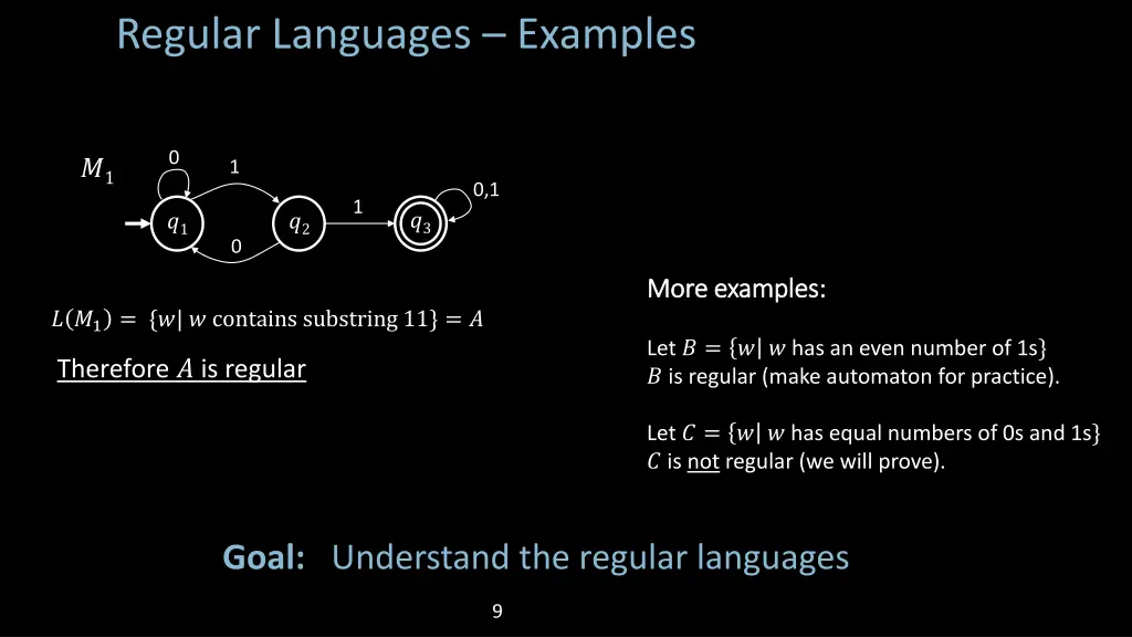 regular languages examples