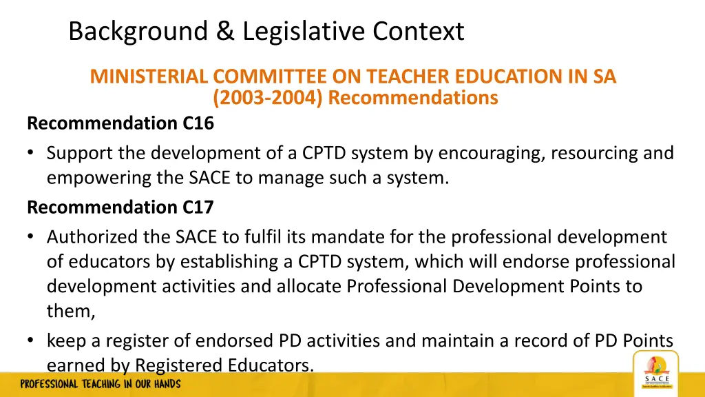 background legislative context 1