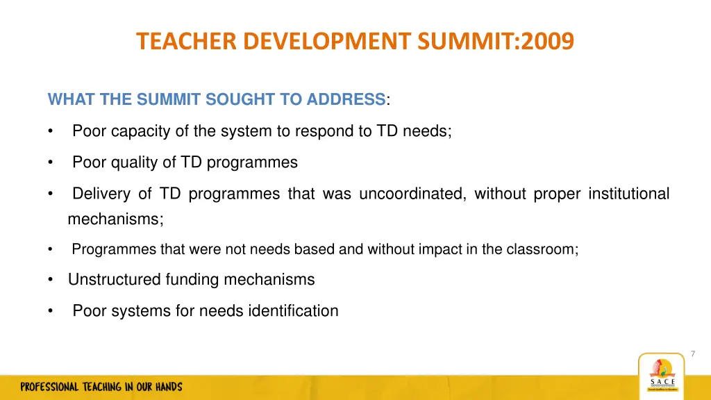 teacher development summit 2009