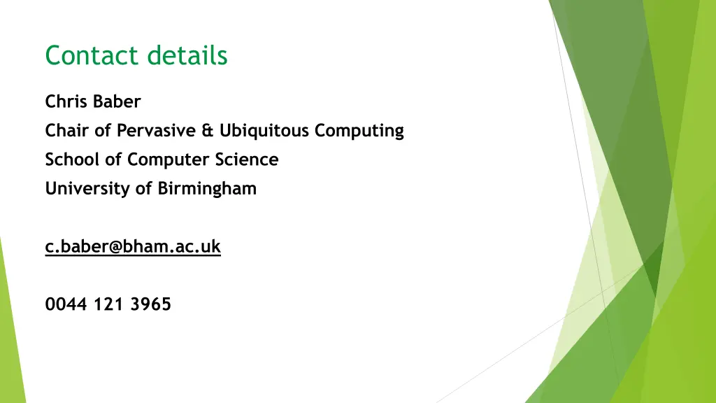 contact details