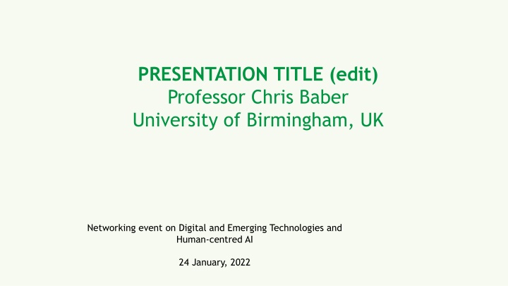 presentation title edit professor chris baber