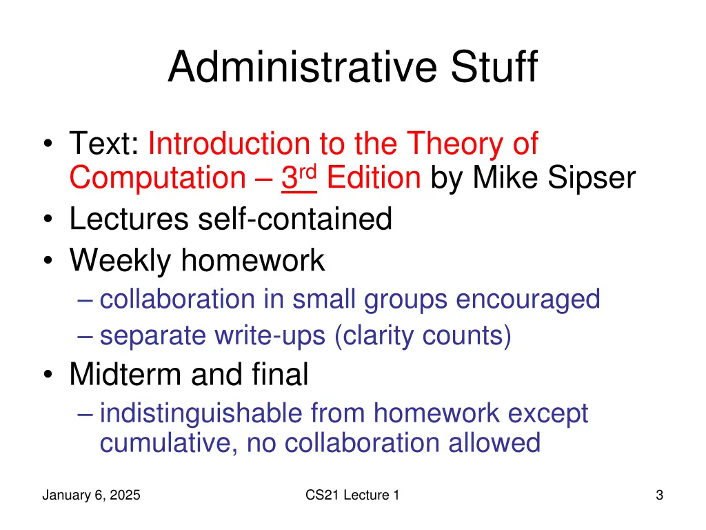 administrative stuff