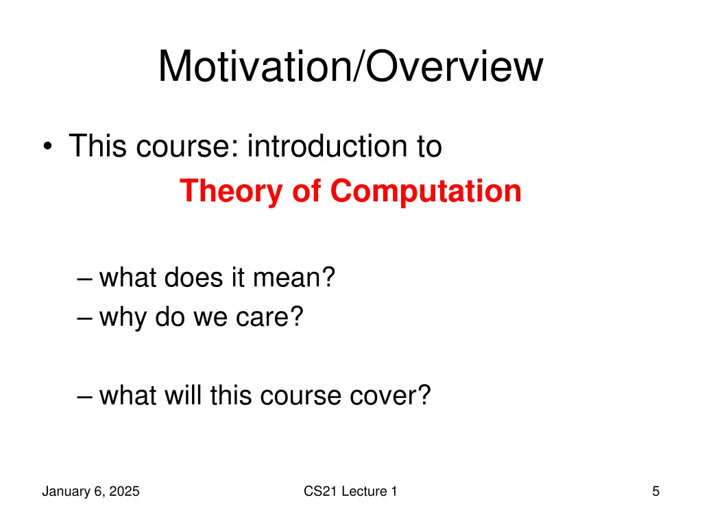 motivation overview