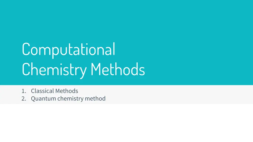 computational chemistry methods 1