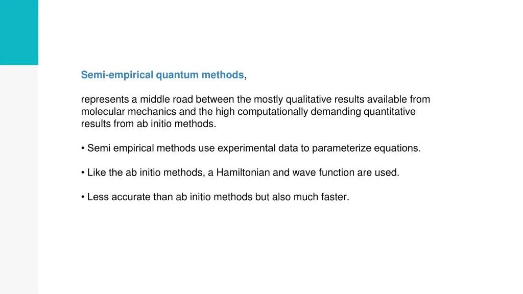 semi empirical quantum methods