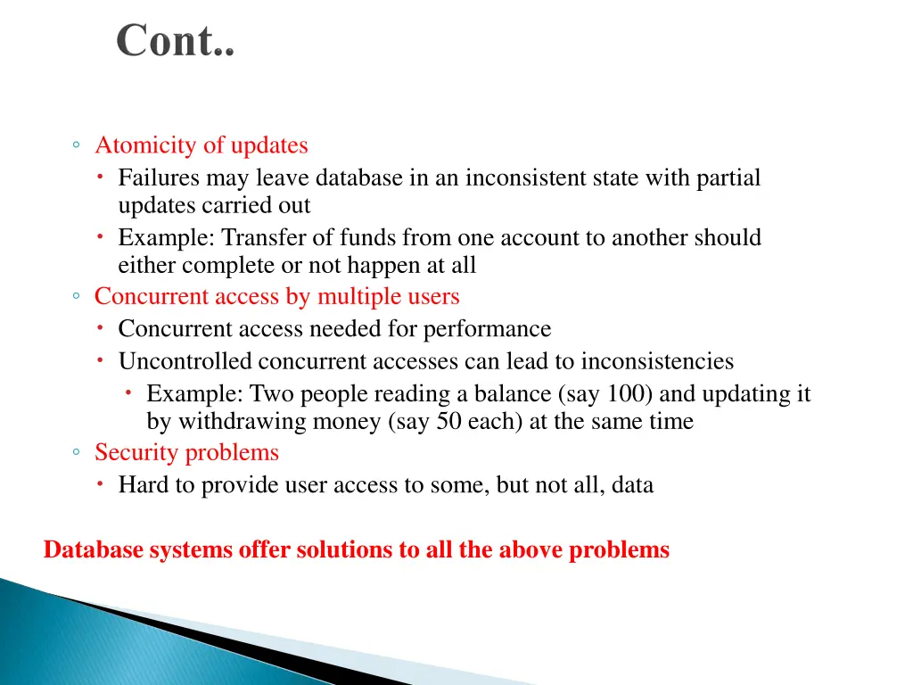 atomicity of updates failures may leave database