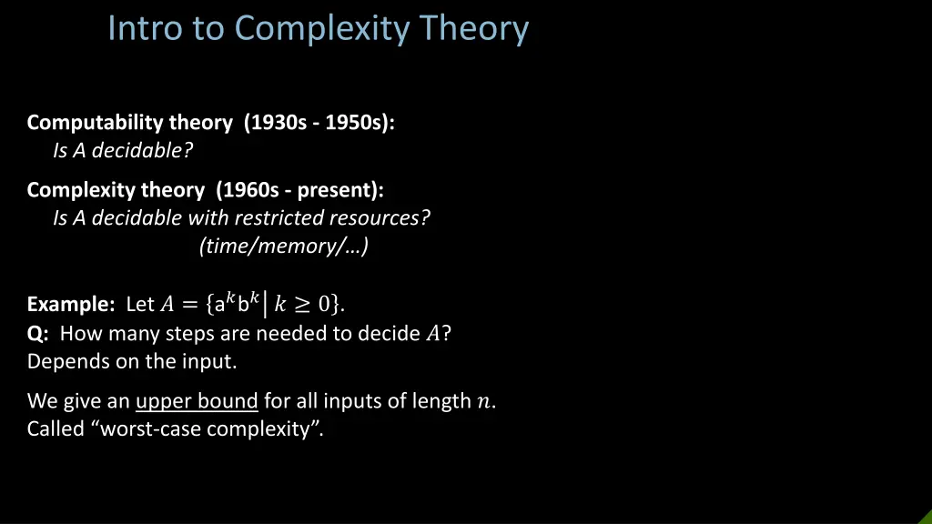 intro to complexity theory