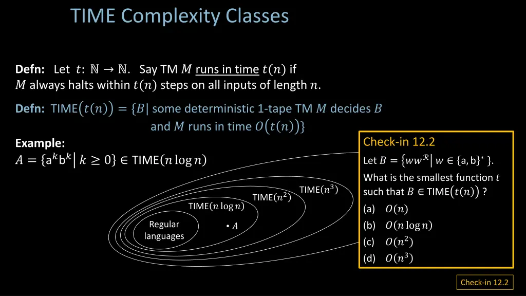 time complexity classes