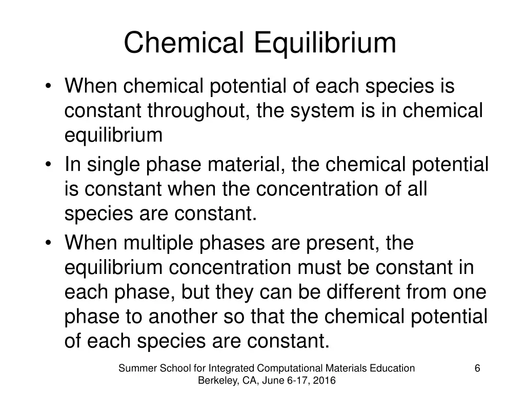 chemical equilibrium