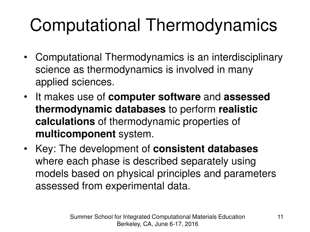 computational thermodynamics
