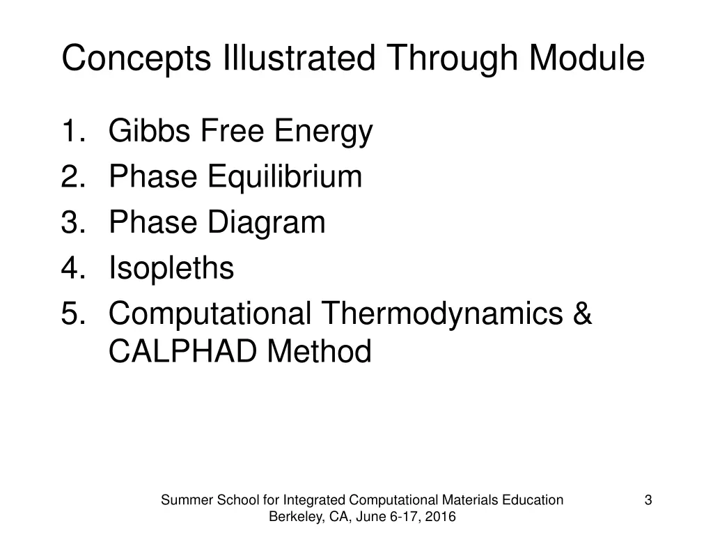 concepts illustrated through module