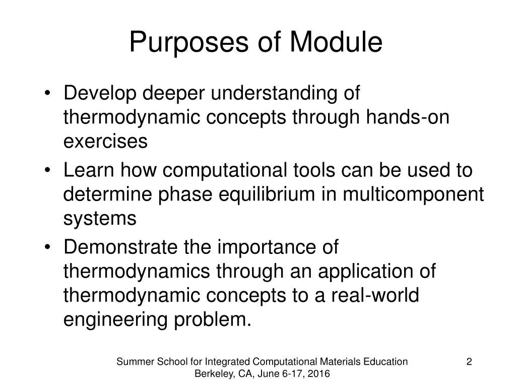 purposes of module